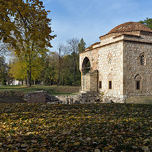 NIS, SERBIA- OCTOBER 21, 2017: Sunset view of Bali Beg Mosque in Fortress of City of Nis, Serbia