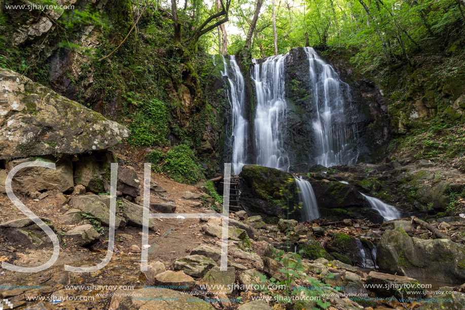 Landscape of Koleshino waterfalls cascade in Belasica Mountain, Novo Selo, Republic of Macedonia