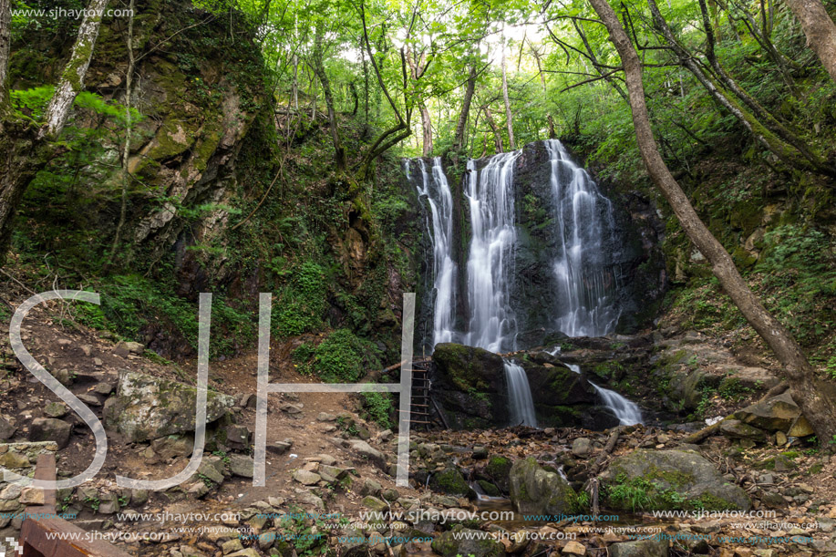 Landscape of Koleshino waterfalls cascade in Belasica Mountain, Novo Selo, Republic of Macedonia