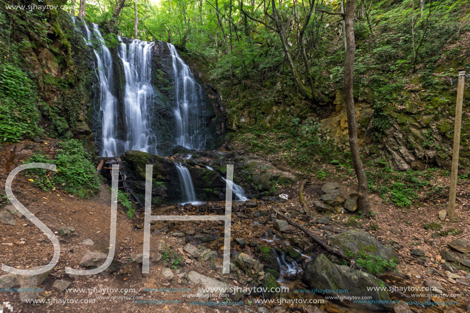 Landscape of Koleshino waterfalls cascade in Belasica Mountain, Novo Selo, Republic of Macedonia