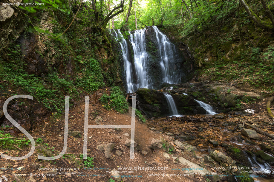 Landscape of Koleshino waterfalls cascade in Belasica Mountain, Novo Selo, Republic of Macedonia