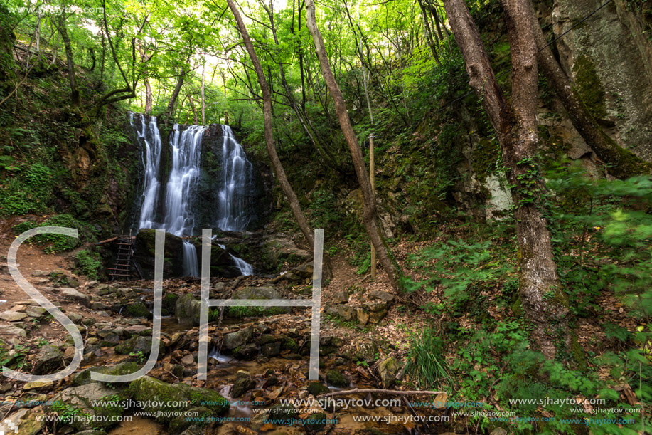 Landscape of Koleshino waterfalls cascade in Belasica Mountain, Novo Selo, Republic of Macedonia