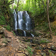 Landscape of Koleshino waterfalls cascade in Belasica Mountain, Novo Selo, Republic of Macedonia