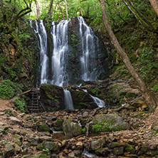 Landscape of Koleshino waterfalls cascade in Belasica Mountain, Novo Selo, Republic of Macedonia