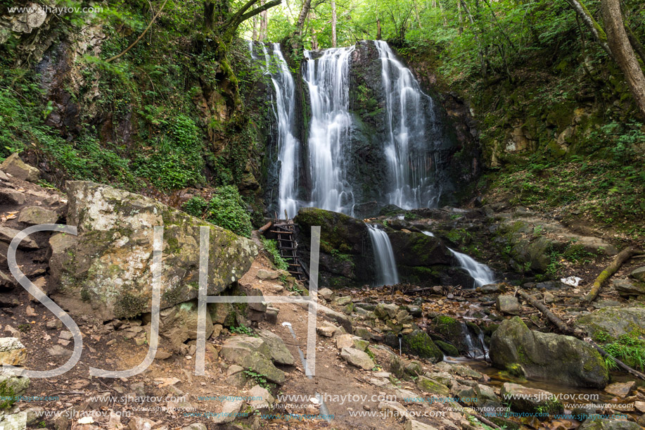 Landscape of Koleshino waterfalls cascade in Belasica Mountain, Novo Selo, Republic of Macedonia