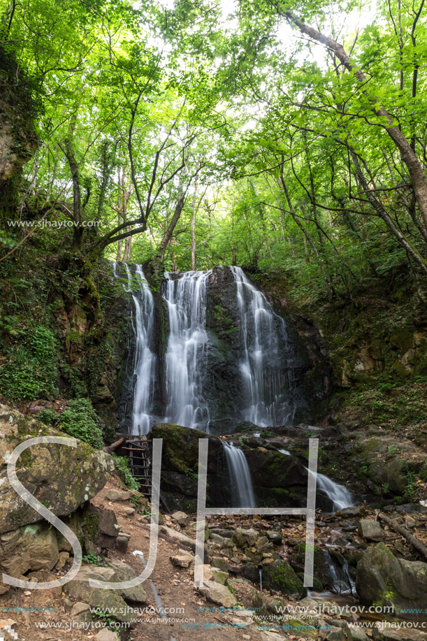 Landscape of Koleshino waterfalls cascade in Belasica Mountain, Novo Selo, Republic of Macedonia