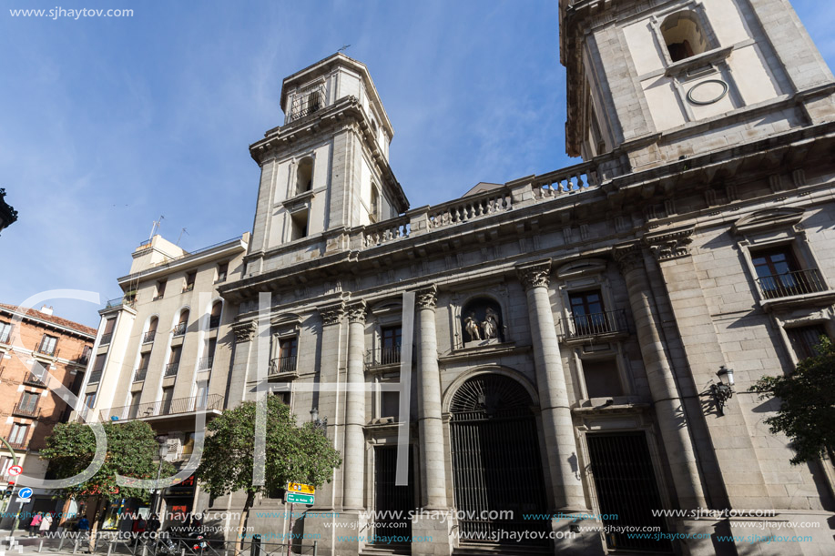 MADRID, SPAIN - JANUARY 23, 2018:  Amazing view of Parish Our Lady Good Advice church in City of Madrid, Spain
