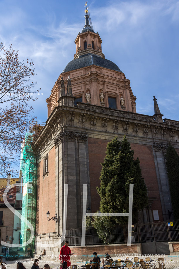 MADRID, SPAIN - JANUARY 23, 2018:  Amazing view of St. Andrew Church in City of Madrid, Spain