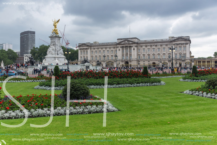 LONDON, ENGLAND - JUNE 17, 2016: Panorama of Buckingham Palace London, England, Great Britain