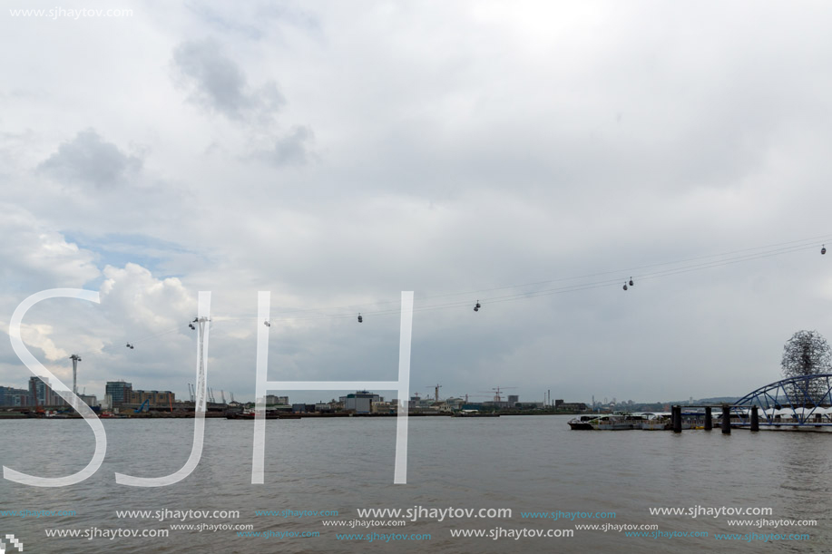 LONDON, ENGLAND - JUNE 17, 2016: Canary Wharf view from Greenwich, London, England, Great Britain