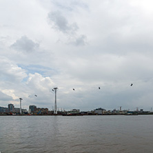 LONDON, ENGLAND - JUNE 17, 2016: Canary Wharf view from Greenwich, London, England, Great Britain