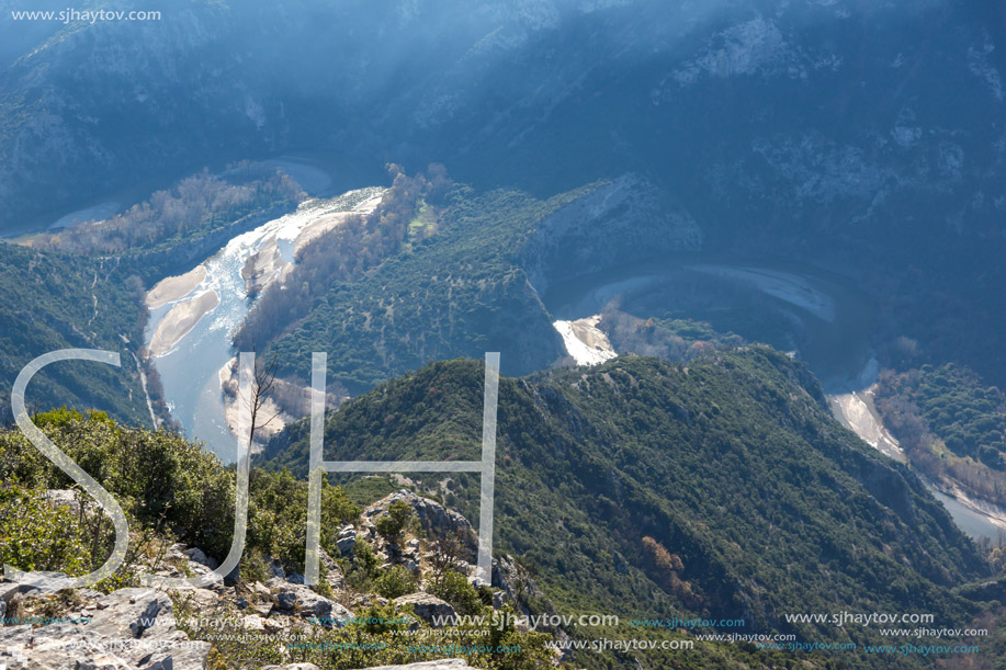 Amazing Landscape of Nestos River Gorge near town of Xanthi, East Macedonia and Thrace, Greece