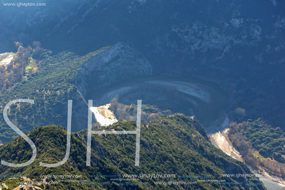 Amazing Landscape of Nestos River Gorge near town of Xanthi, East Macedonia and Thrace, Greece