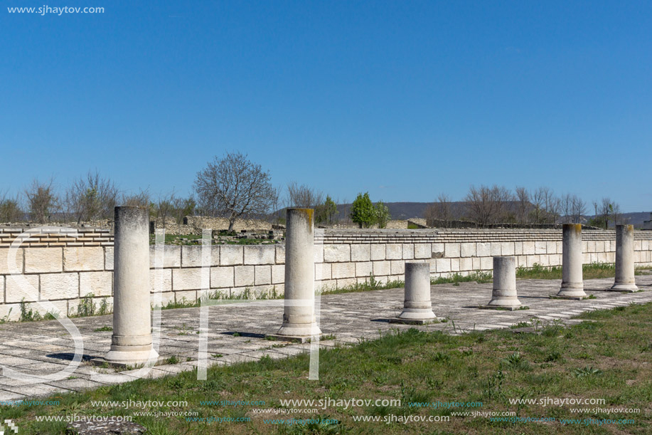 Ruins of The Great Basilica near The capital city of the First  Bulgarian Empire Pliska, Bulgaria