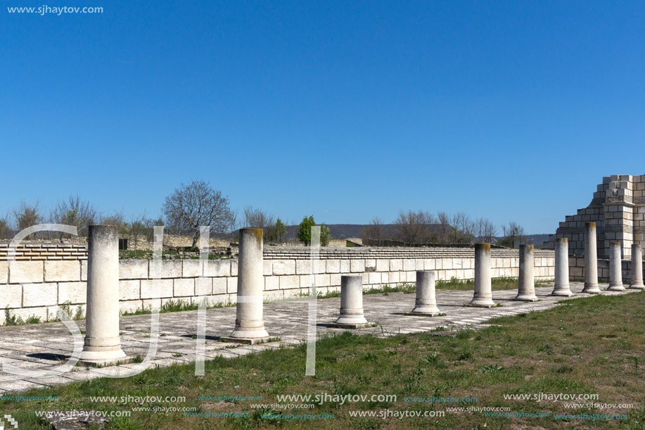 Ruins of The Great Basilica near The capital city of the First  Bulgarian Empire Pliska, Bulgaria