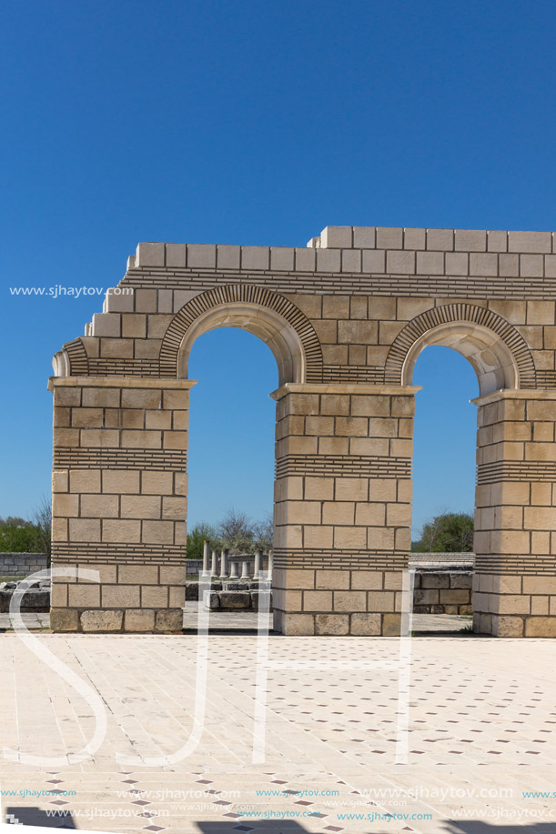 Ruins of The Great Basilica near The capital city of the First  Bulgarian Empire Pliska, Bulgaria