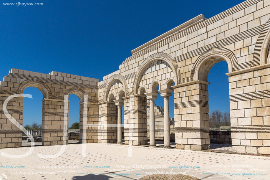 Ruins of The Great Basilica near The capital city of the First  Bulgarian Empire Pliska, Bulgaria