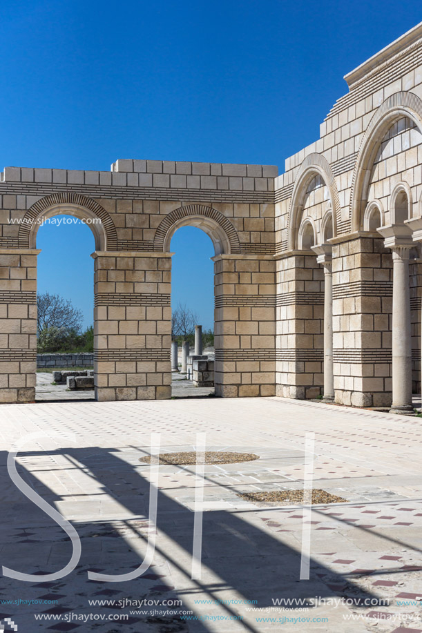 Ruins of The Great Basilica near The capital city of the First  Bulgarian Empire Pliska, Bulgaria
