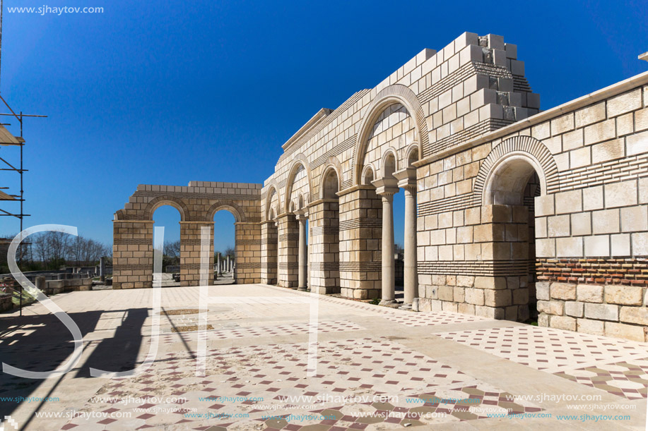 Ruins of The Great Basilica near The capital city of the First  Bulgarian Empire Pliska, Bulgaria