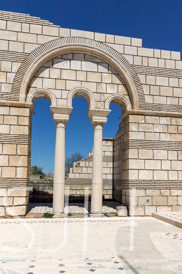 Ruins of The Great Basilica near The capital city of the First  Bulgarian Empire Pliska, Bulgaria