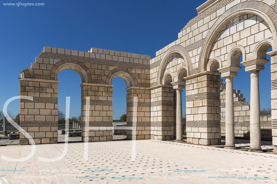 Ruins of The Great Basilica near The capital city of the First  Bulgarian Empire Pliska, Bulgaria