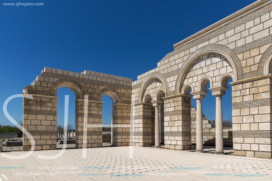 Ruins of The Great Basilica near The capital city of the First  Bulgarian Empire Pliska, Bulgaria