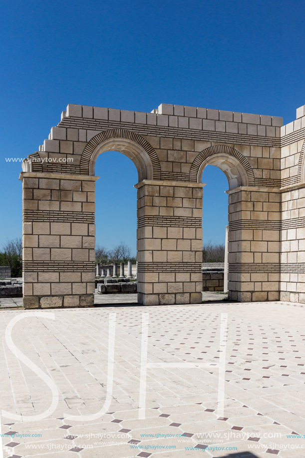 Ruins of The Great Basilica near The capital city of the First  Bulgarian Empire Pliska, Bulgaria