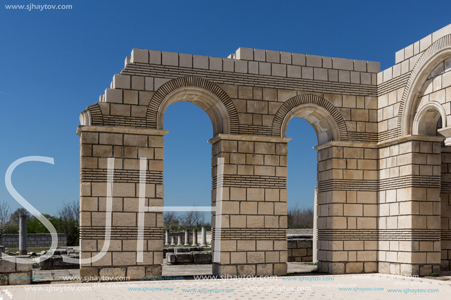 Ruins of The Great Basilica near The capital city of the First  Bulgarian Empire Pliska, Bulgaria