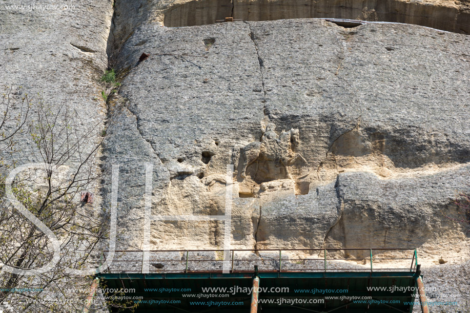 Medieval rock relief Madara Rider from the period of First Bulgarian Empire, UNESCO World Heritage List,  Shumen Region, Bulgaria