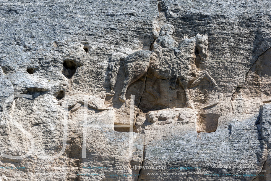 Medieval rock relief Madara Rider from the period of First Bulgarian Empire, UNESCO World Heritage List,  Shumen Region, Bulgaria