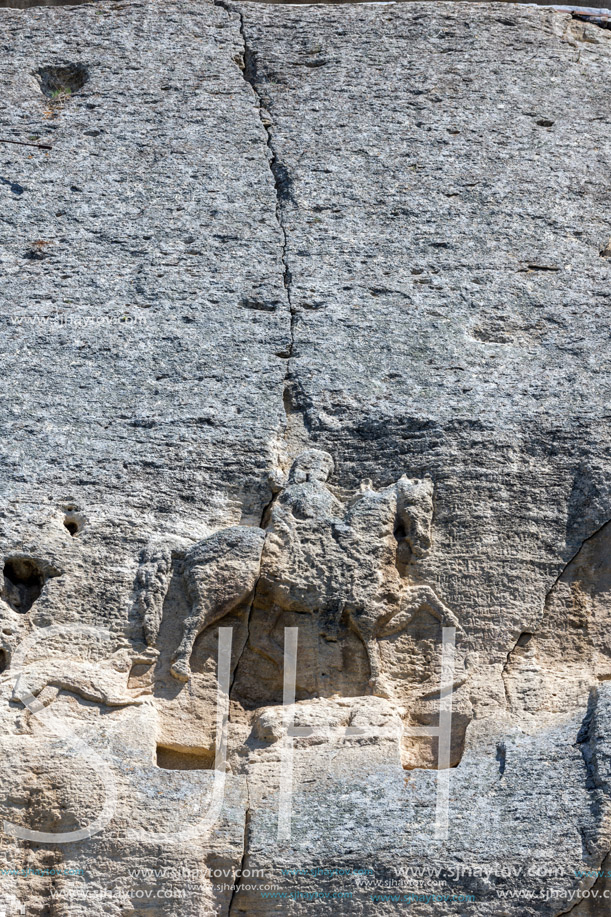 Medieval rock relief Madara Rider from the period of First Bulgarian Empire, UNESCO World Heritage List,  Shumen Region, Bulgaria