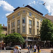 SOFIA, BULGARIA -MAY 20, 2018:  Walking people on Boulevard Vitosha in city of Sofia, Bulgaria