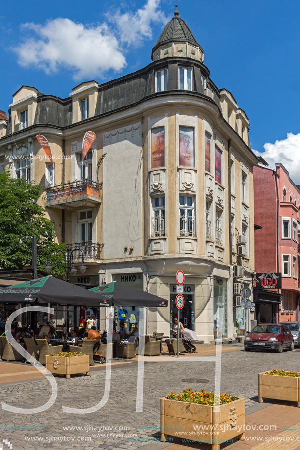 SOFIA, BULGARIA -MAY 20, 2018:  Walking people on Boulevard Vitosha in city of Sofia, Bulgaria