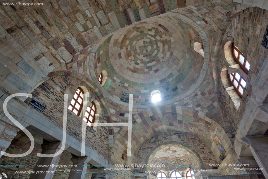 Inside view of Panagia Ekatontapiliani in Parikia, Paros island, Cyclades, Greece