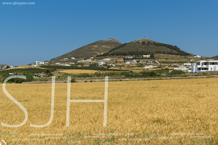 Typical Rural landscape near town of Parakia, Paros island, Cyclades, Greece