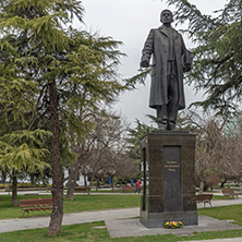 SKOPJE, REPUBLIC OF MACEDONIA - FEBRUARY 24, 2018: Monument and Park in Skopje City Center, Republic of Macedonia