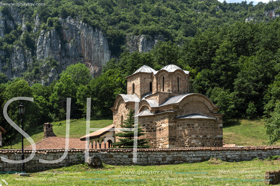 Panoramic view of medieval Poganovo Monastery of St. John  theologian, Serbia