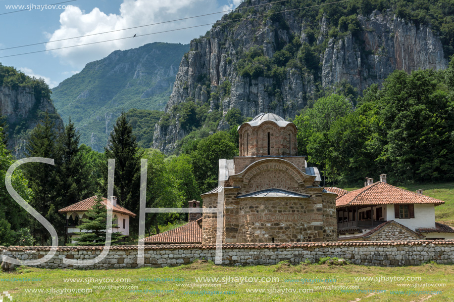 Panoramic view of medieval Poganovo Monastery of St. John  theologian, Serbia