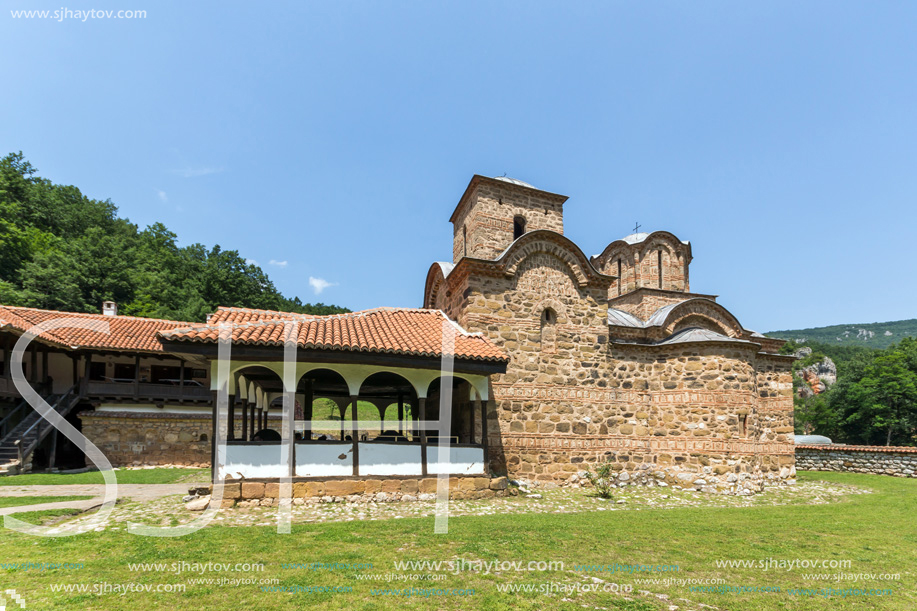 Panoramic view of medieval Poganovo Monastery of St. John  theologian, Serbia