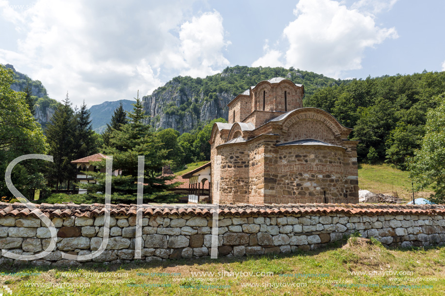 Panoramic view of medieval Poganovo Monastery of St. John  theologian, Serbia