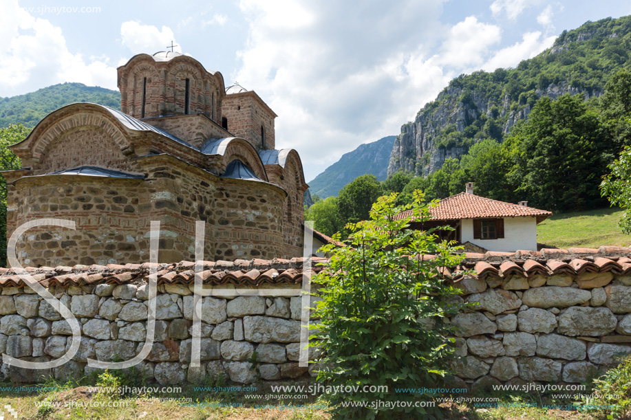 Panoramic view of medieval Poganovo Monastery of St. John  theologian, Serbia