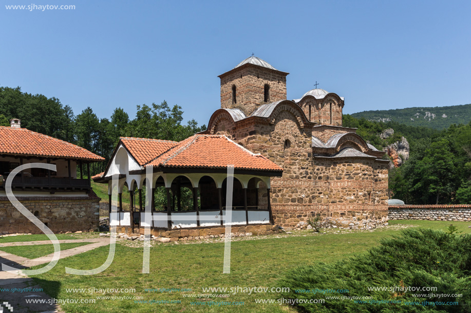 Panoramic view of medieval Poganovo Monastery of St. John  theologian, Serbia