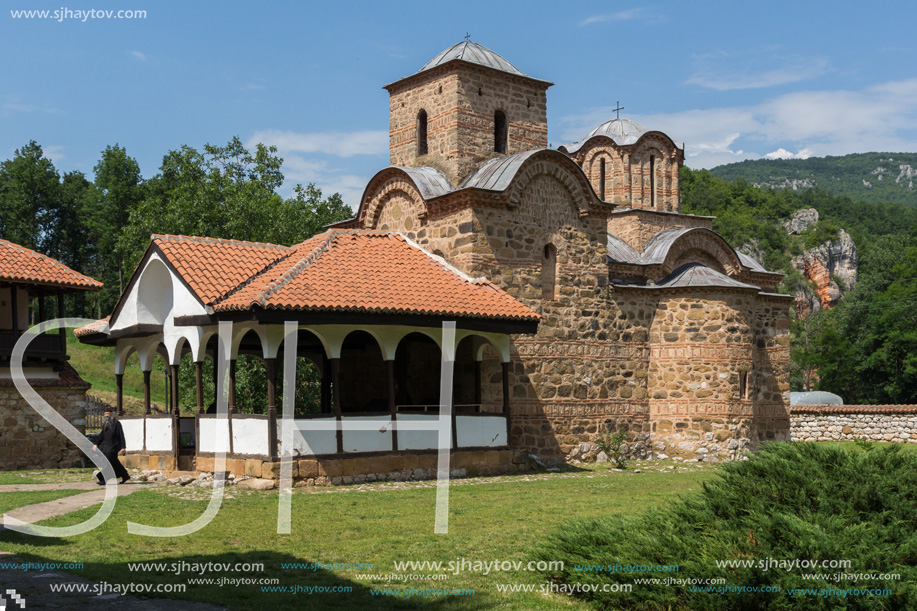 Panoramic view of medieval Poganovo Monastery of St. John  theologian, Serbia