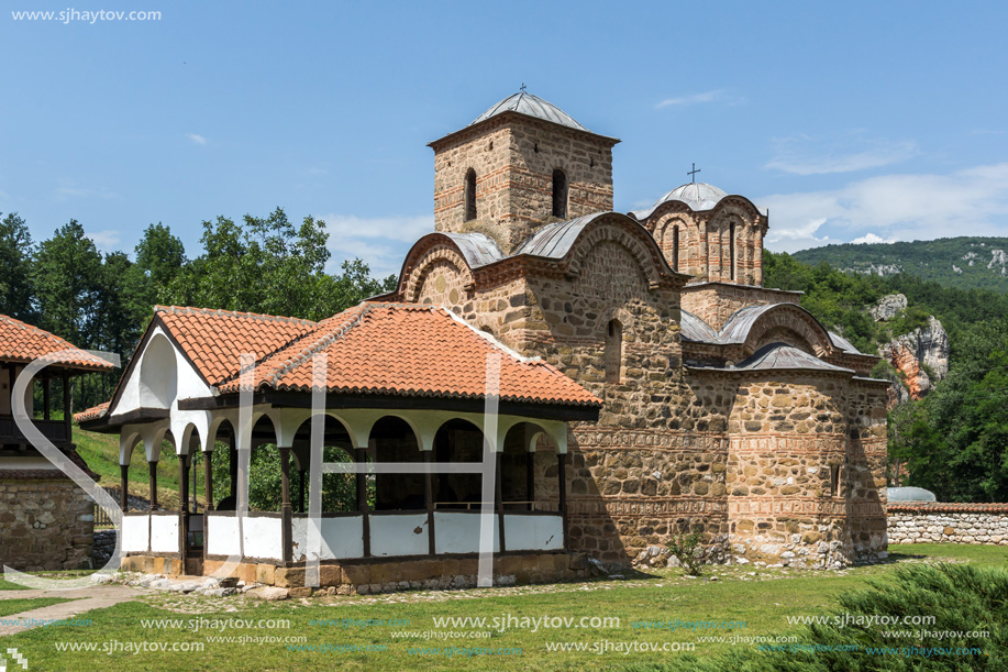 Panoramic view of medieval Poganovo Monastery of St. John  theologian, Serbia