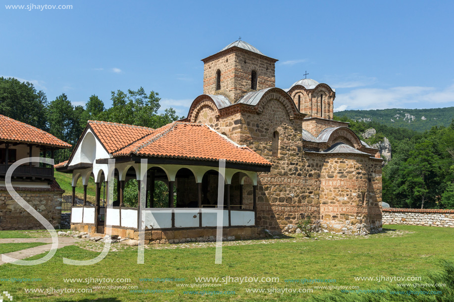 Panoramic view of medieval Poganovo Monastery of St. John  theologian, Serbia