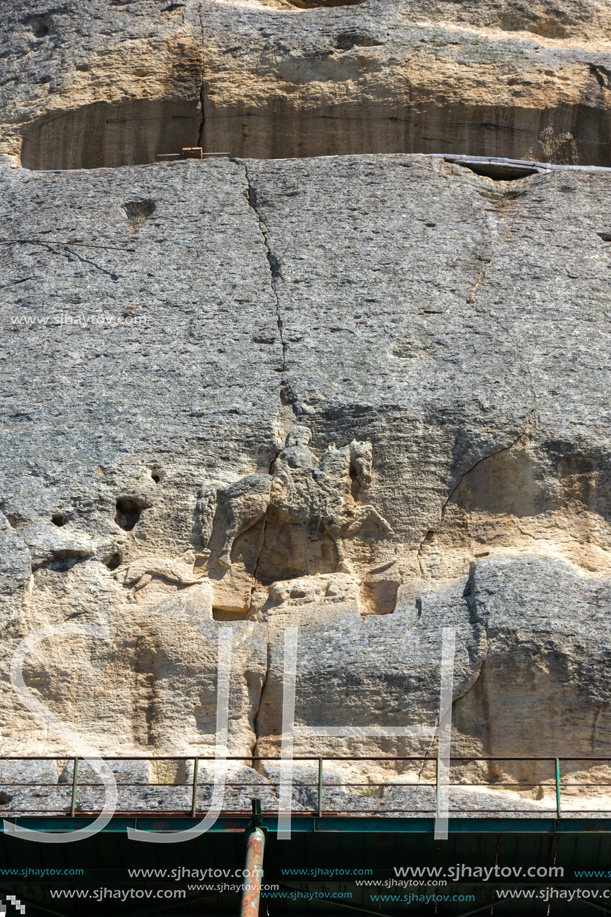 Medieval rock relief Madara Rider from the period of First Bulgarian Empire, UNESCO World Heritage List,  Shumen Region, Bulgaria