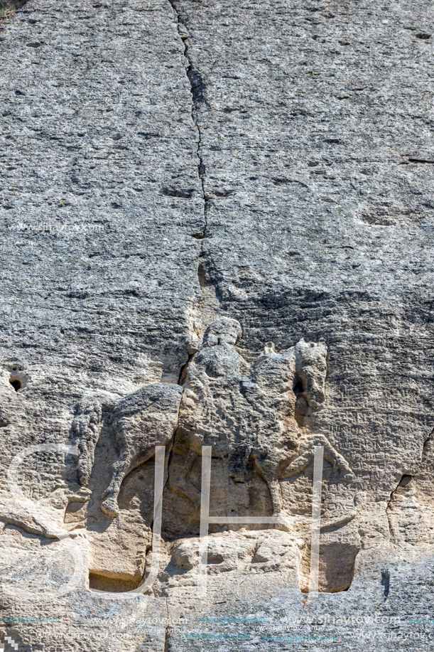 Medieval rock relief Madara Rider from the period of First Bulgarian Empire, UNESCO World Heritage List,  Shumen Region, Bulgaria