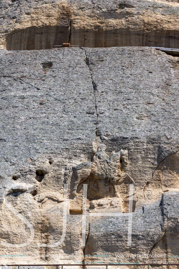 Medieval rock relief Madara Rider from the period of First Bulgarian Empire, UNESCO World Heritage List,  Shumen Region, Bulgaria