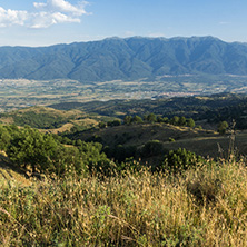 Sunset Landscape of Ograzhden Mountain and Petrich Valley, Blagoevgrad Region, Bulgaria