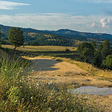 Sunset Landscape of Ograzhden Mountain and Petrich Valley, Blagoevgrad Region, Bulgaria